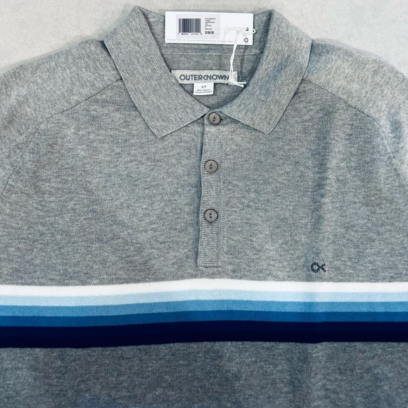 BRAND NEW WITH TAGS - Outerknown Men's Gray Polo Shirt - Small - Picture 7 of 13